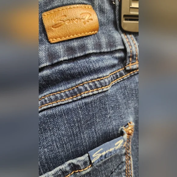 7 For All Mankind Dark Blue Slim/Skinny Jeans - Picture 3 of 5